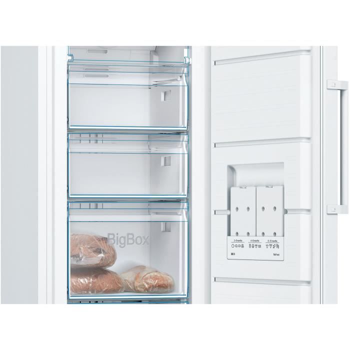 BOSCH - Congélateur armoire  GSN29UWEW Porte: Blanc - SER4 - Volume utile total: 200 l - congélateur: 200 l - Full no frost