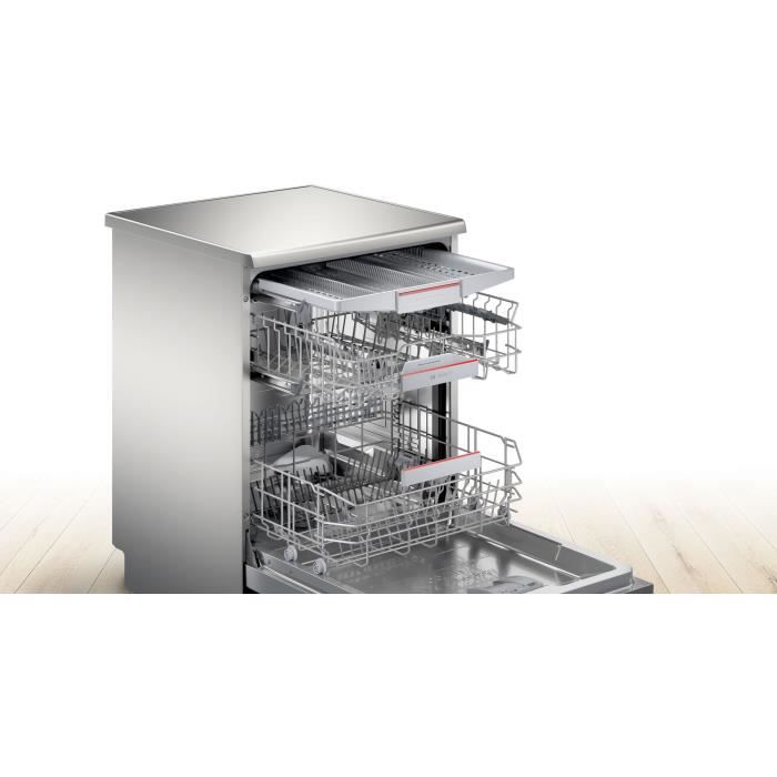 Lave-vaisselle pose libre BOSCH SMS6TCI00E SER6 - 14 couverts - Induction - L60cm - Home Connect - 44dB - Silver inox