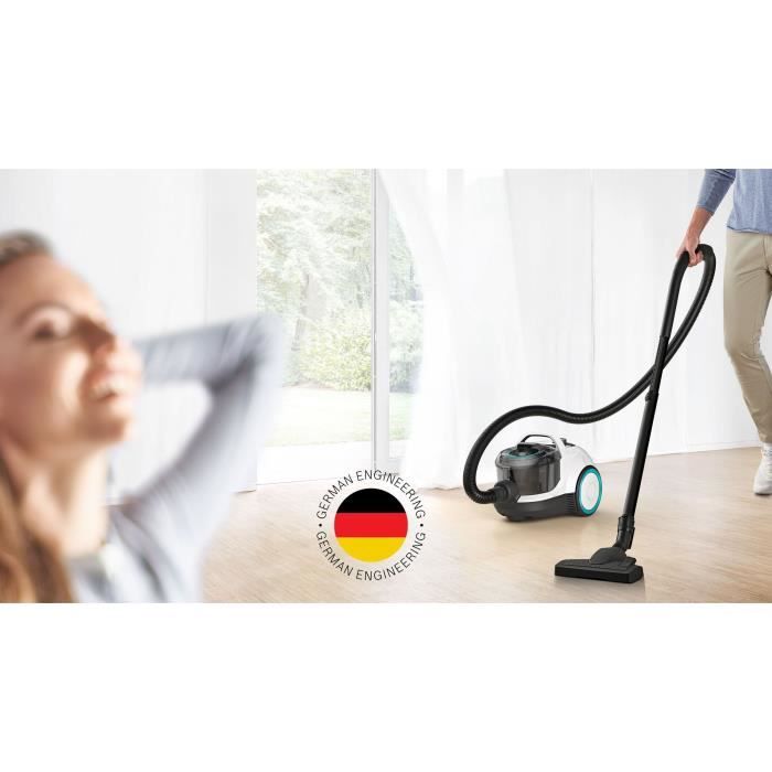 BOSCH GX21 - Aspirateur traîneau sans sac - ProHygiene - 550W - 78 dB - Filtre UltraAllergie - 10m - 2L - Blanc