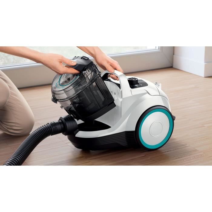 BOSCH GX21 - Aspirateur traîneau sans sac - ProHygiene - 550W - 78 dB - Filtre UltraAllergie - 10m - 2L - Blanc