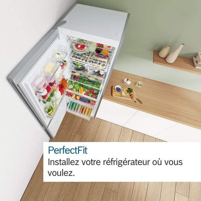 Réfrigérateur combiné pose-libre BOSCH - KGN497ICT - 440L - No Frost - 203X70X67cm - Inox