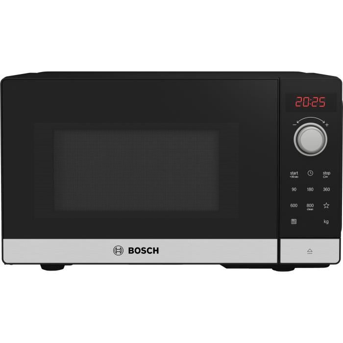 Micro-ondes simple Pose-libre BOSCH - FFL023MS2 - Nettoyage hydrolyse - Volume: 20 l - H:26cm/L44,2cm/P:34,5cm - Noir