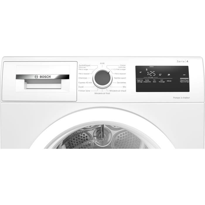 Seche-linge pompe a chaleur BOSCH WTH83V13FR SER4 - 8 kg - Classe A++ - Blanc