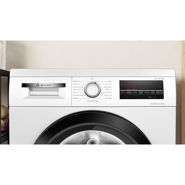 Lave-linge hublot BOSCH WUU28T18FR SER6 - 8 kg - Induction - L60cm - 1400 trs/min - Classe A - Blanc