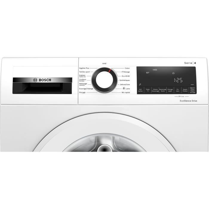 Lave-linge hublot BOSCH WGG04409FR SER4 - 9 kg - Induction - L60 cm - 1400 trs/min - Classe A - Blanc