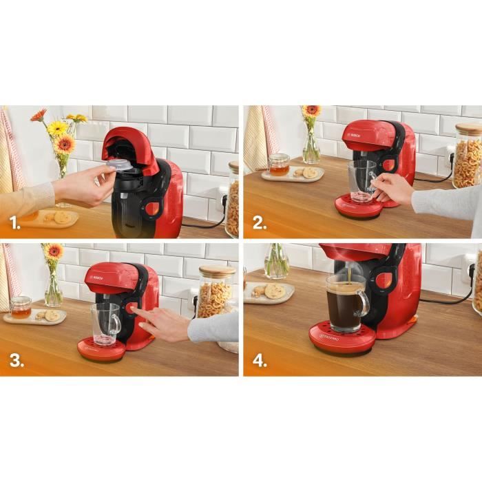 Machine a café multi-boissons - BOSCH - TASSIMO - T11 Style rouge - 1400 W