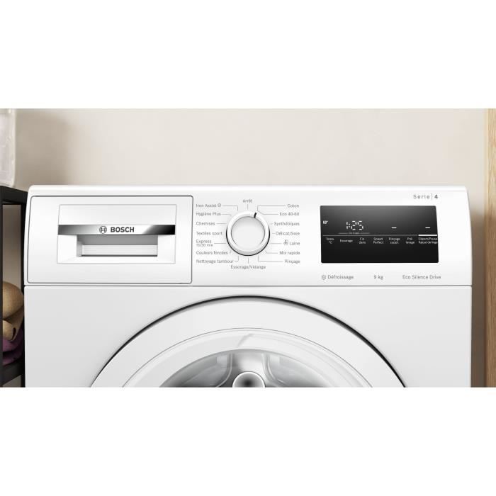 Lave-linge hublot BOSCH WAN24209FR SER4 - 9 kg - Induction - L60cm - 1200 trs/min - Classe A - Blanc