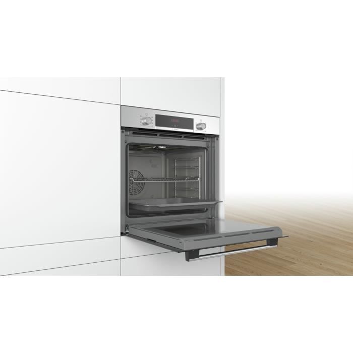 Four électrique encastrable - Air pulsé 3D+ - 71 L - Nettoyage Ecoclean - BOSCH HBA553BR0 - Classe A - Inox