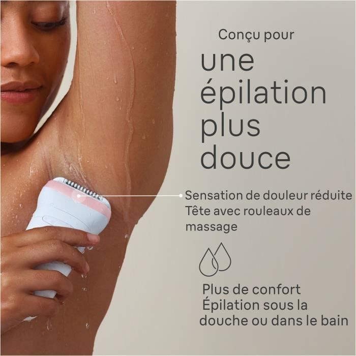 Épilateur électrique - BRAUN - Silk-épil 7 - Épilation facile - Peau douce longue durée - 7-030 - Blanc / Rose