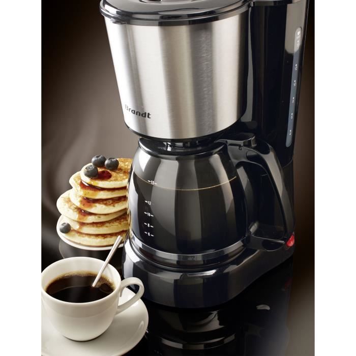 Cafetiere électrique - BRANDT - CAF815X - 15 tasses - 800 W - Noir