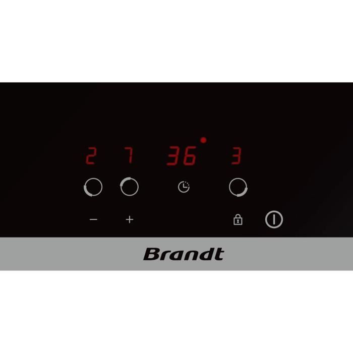 Plaque de cuisson vitrocéramique BRANDT BPV6320 - 3 zones - 5300W - L60cm - Noir