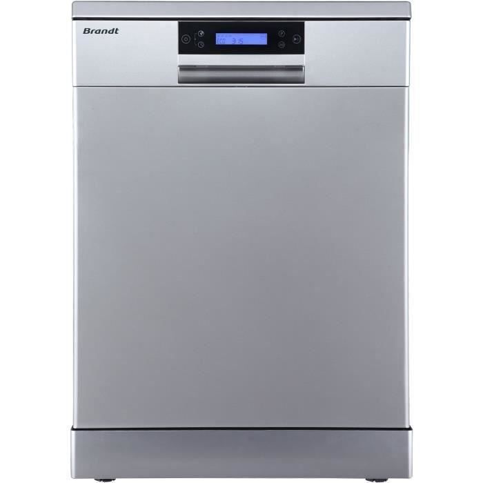 Lave-vaisselle pose libre BRANDT LVC144IX - 14 couverts - Induction - L60cm - 44dB - Classe C - Inox