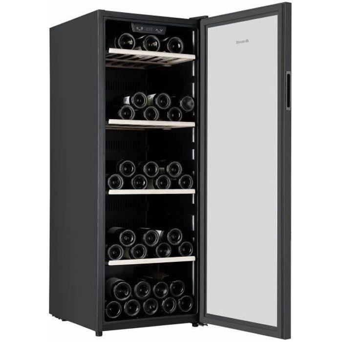 CAVE A VIN BRANDT BFW105GB - 105 BOUTEILLES - POSE LIBRE - 201 LITRES - H128.5 x l48 x P57.5 - NOIR