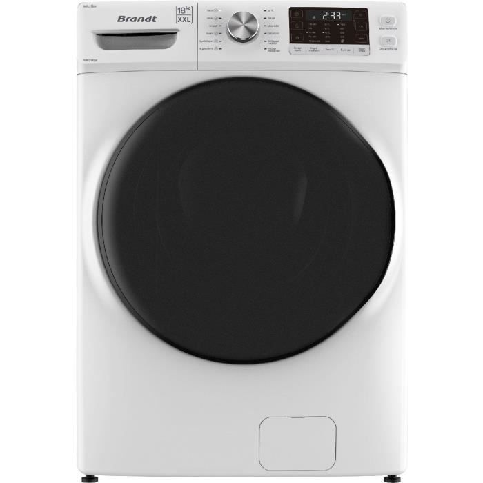 Lave-linge hublot BRANDT WFB218QW - 18 kg - Induction - L70cm - 1000 trs/min - Blanc