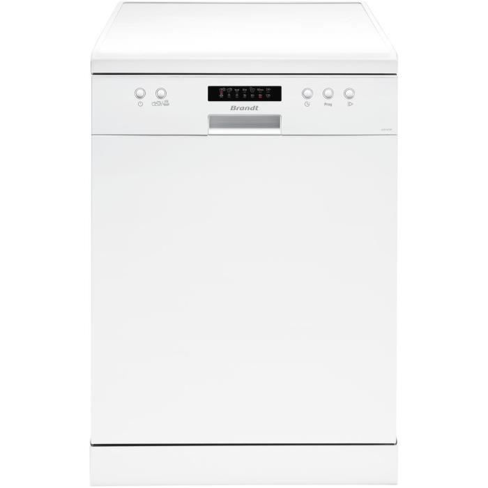 Lave-vaisselle pose libre BRANDT LVC147W - 14 couverts - L60cm - 47dB - Blanc