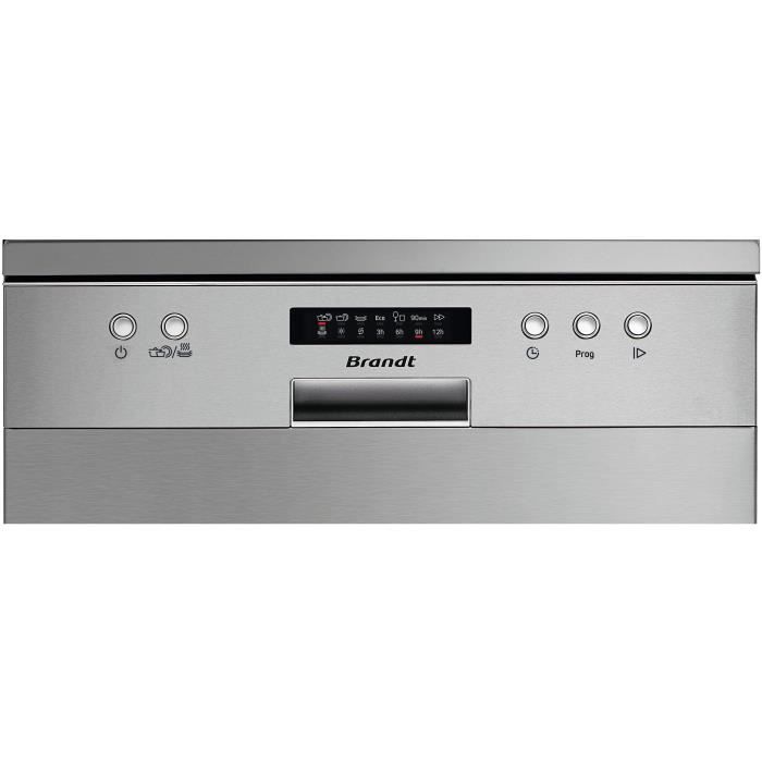 Lave-vaisselle pose libre BRANDT LVC328S - 12 couverts - L60cm - 48dB - Silver