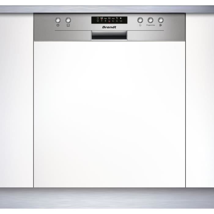 Lave-vaisselle semi-intégrable BRANDT LVE334X - 13 couverts -  L60cm - 44 dB - Inox