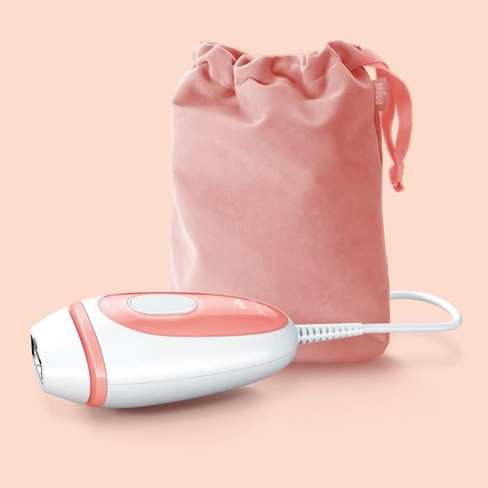 Braun Silk·expert Mini PL1014, Épilateur a Lumiere Pulsée, Épilation Semi-Définitive, Blanc/Rose, Avec Pochette De Voyage