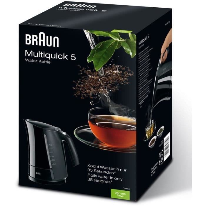 Bouilloire électrique BRAUN Multiquick 5 - 1,6 L - Noir - Systeme d'ébullition rapide