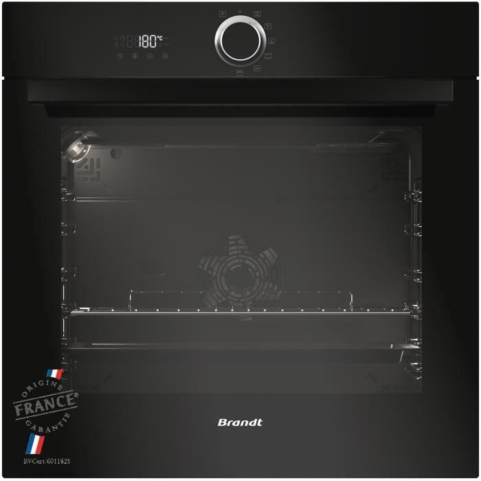 Four électrique encastrable - Pyrolyse - Chaleur tournante pulsée - BRANDT BXP5560B - Noir - 73L - A+