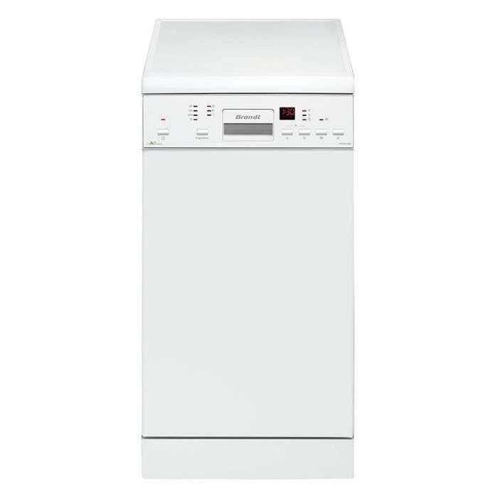 Lave-vaisselle pose libre BRANDT DFS1010W - 10 couverts - Induction - L45cm - 47dB - Blanc