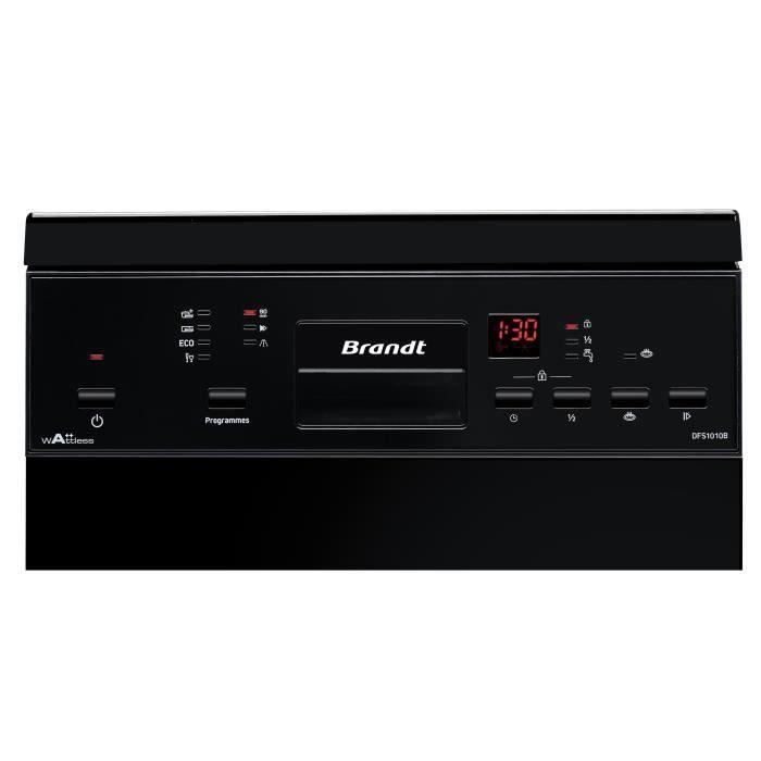 Lave-vaisselle pose libre BRANDT DFS1010B - 10 couverts - Induction - L45cm - 47dB - Noir