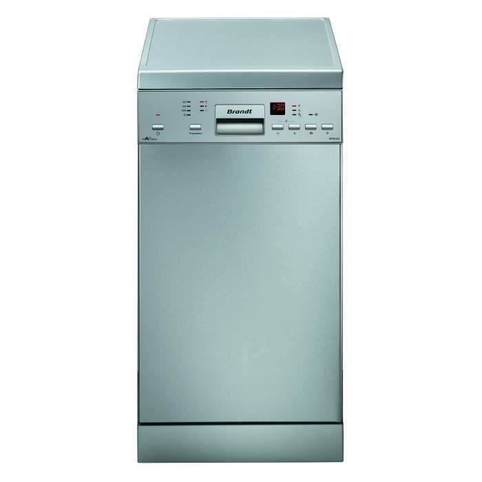 Lave-vaisselle pose libre BRANDT DFS1010X - 10 couverts - Induction - L45cm - 47dB - Inox