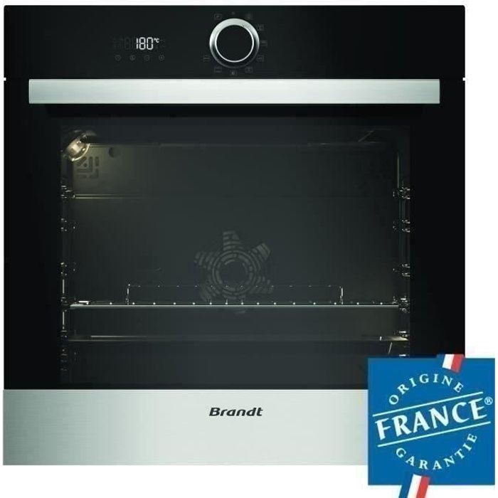 Four électrique encastrable - Pyrolyse - Chaleur tournante pulsée - BRANDT BXP5560X - Inox - 73 L - Classe A+