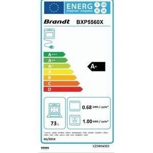 Four électrique encastrable - Pyrolyse - Chaleur tournante pulsée - BRANDT BXP5560X - Inox - 73 L - Classe A+