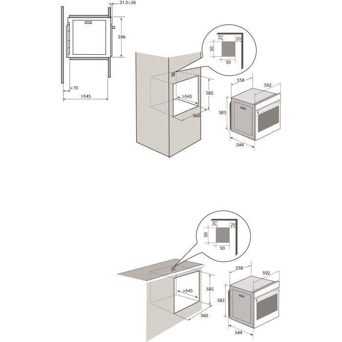 Four électrique encastrable - Pyrolyse - Chaleur tournante pulsée - BRANDT BXP5560X - Inox - 73 L - Classe A+