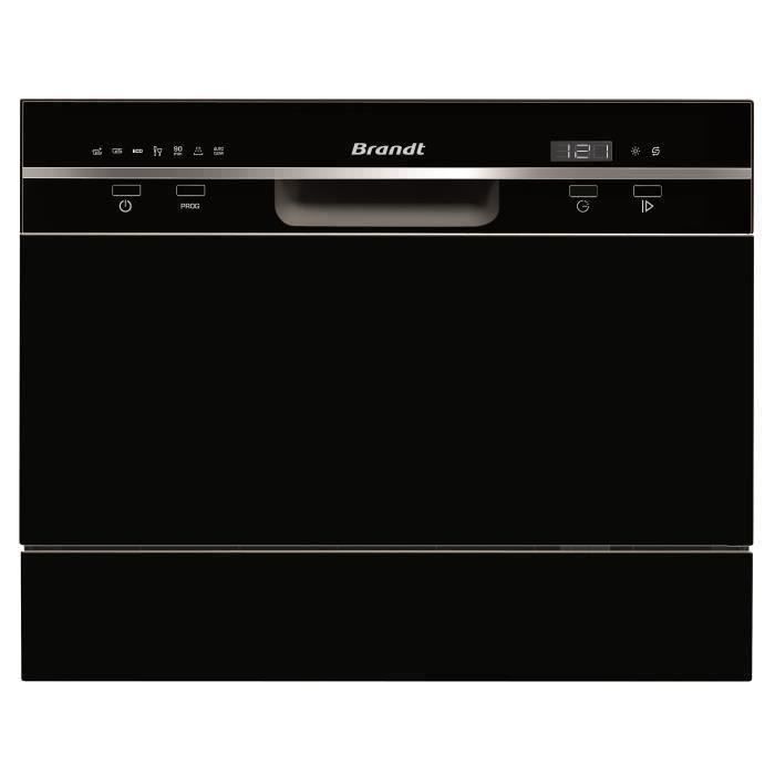 Lave-vaisselle compact pose libre BRANDT DFC6519B - Induction - 6 couverts - L55cm - 49dB - Noir