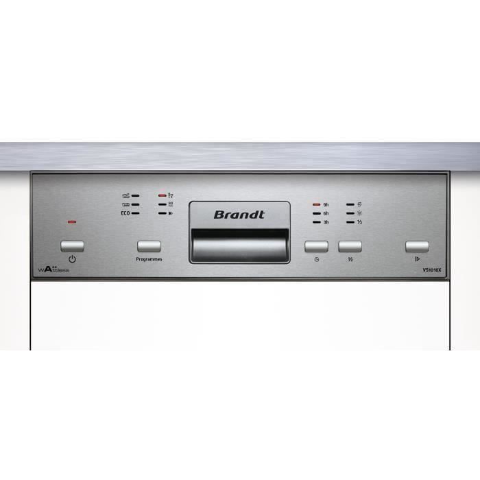 Lave-vaisselle encastrable BRANDT VS1010X - Induction - 10 couverts - L45cm - 47dB - Silver