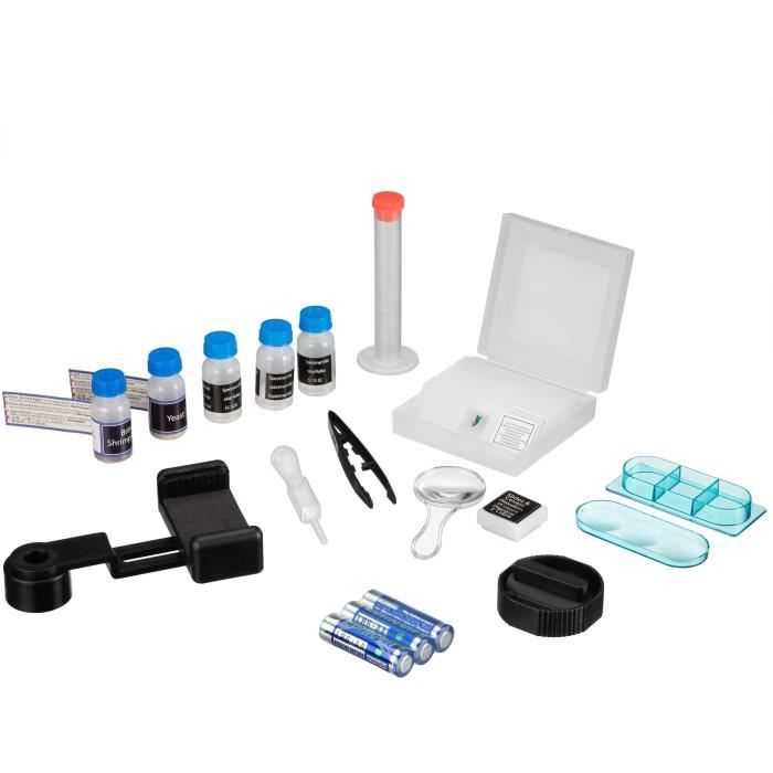 Microscope 40x-640x - BRESSER JUNIOR - Éclairage LED - kit d'expérimentation - bleu