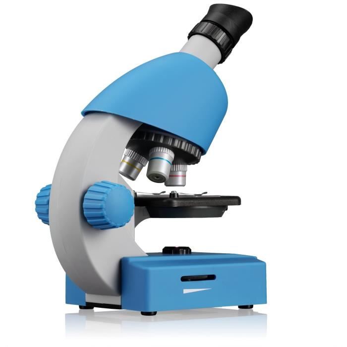 Microscope 40x-640x - BRESSER JUNIOR - Éclairage LED - kit d'expérimentation - bleu