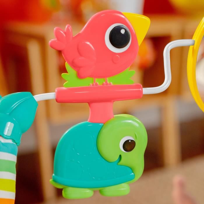 BRIGHT STARTS Transat bébé Animaux, Vibrations apaisantes, Arche d'éveil avec jouets interactifs