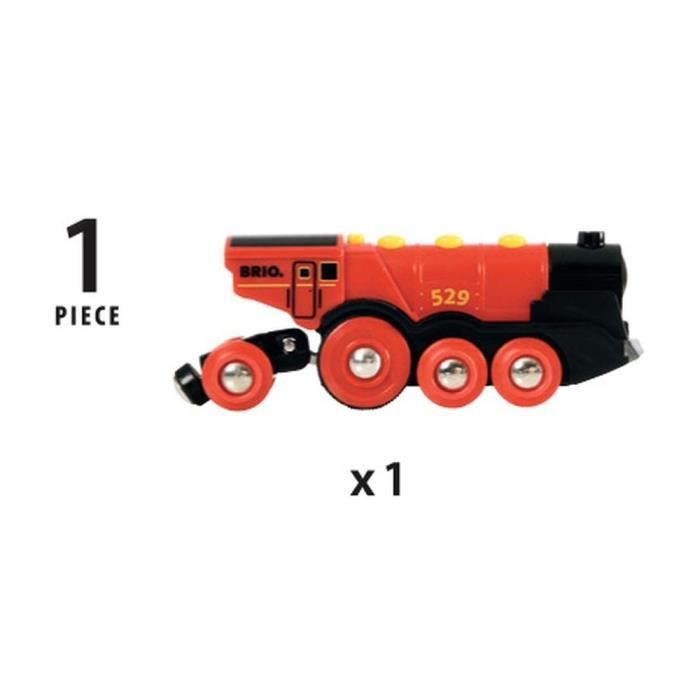 Locomotive Rouge Puissante a piles BRIO - Circuit de train en bois - Ravensburger - Des 3 ans - 33592