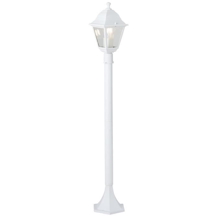 Lampadaire extérieur - BRILLIANT - NISSIE - Blanc - Métal/Verre - 1xE27 60W - IP44