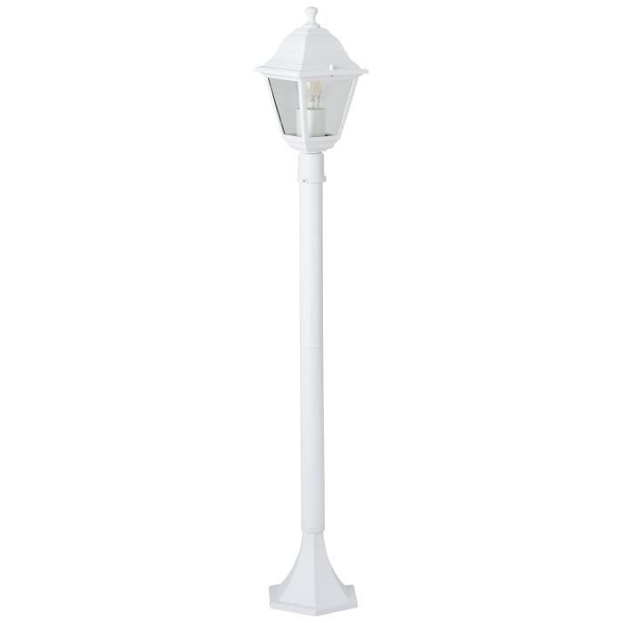 Lampadaire extérieur - BRILLIANT - NISSIE - Blanc - Métal/Verre - 1xE27 60W - IP44