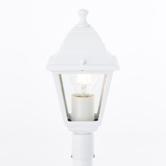 Lampadaire extérieur - BRILLIANT - NISSIE - Blanc - Métal/Verre - 1xE27 60W - IP44