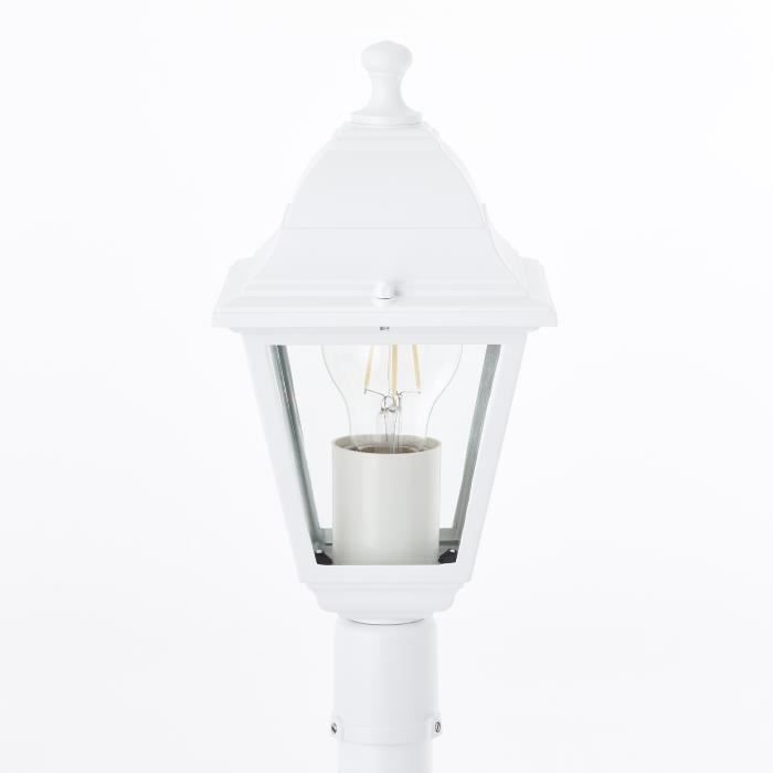 Lampadaire extérieur - BRILLIANT - NISSIE - Blanc - Métal/Verre - 1xE27 60W - IP44