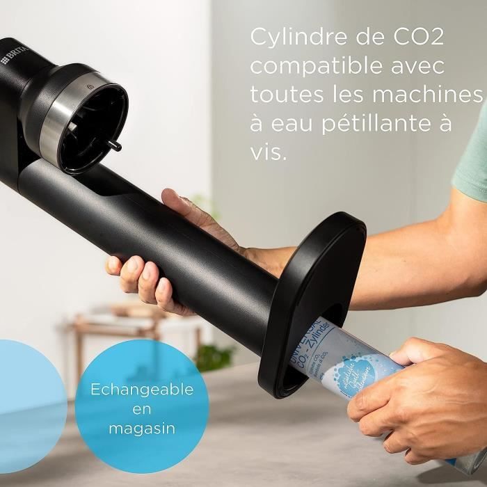 Cylindre CO2 de réserve BRITA pour machines a eau pétillante - Blanc - Gazéifie jusqu'a 60L d'eau pétillante