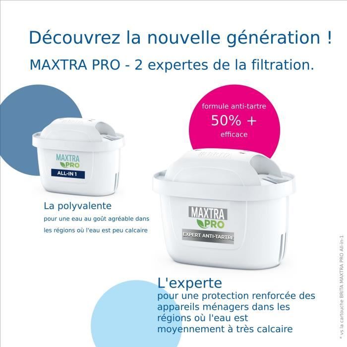 Cartouche filtre a eau Brita PACK 4 FILTRES A EAU MAXTRA PRO- EXPERT ANTI-TARTRE