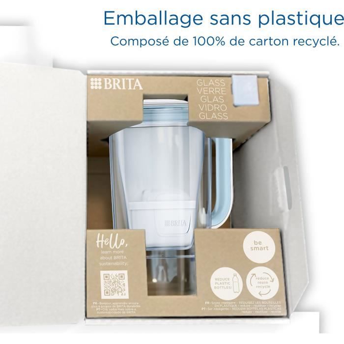 Bouteille et carafe filtrante Brita Carafe en verre Model One bleue (2,5L) inclus 1 cartouche filtrante BRITA MAXTRA PRO All-in-1