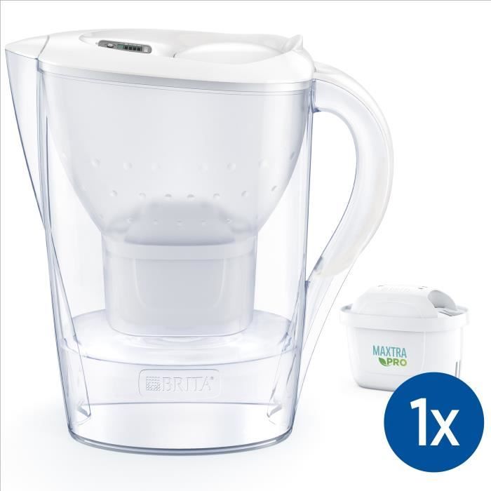 Bouteille et carafe filtrante Brita BRITA Carafe filtrante Marella blanche (2,4L) inclus 1 cartouche filtrante MAXTRA PRO All-in-1