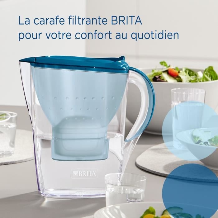 Bouteille et carafe filtrante Brita BRITA Carafe filtrante Marella bleue (2,4L) inclus 1 cartouche filtrante MAXTRA PRO All-in-1