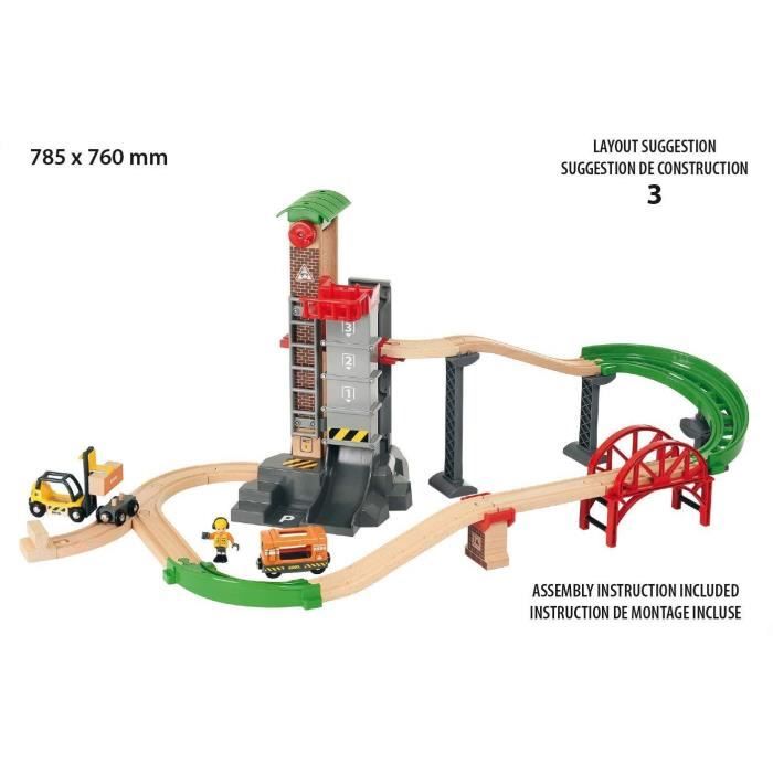 BRIO World Grand Circuit Plateforme Multimodale - Coffret 32 pieces - Circuit de train en bois - Ravensburger - Des 3 ans - 33887