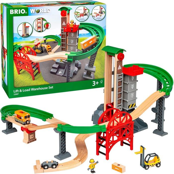 BRIO World Grand Circuit Plateforme Multimodale - Coffret 32 pieces - Circuit de train en bois - Ravensburger - Des 3 ans - 33887