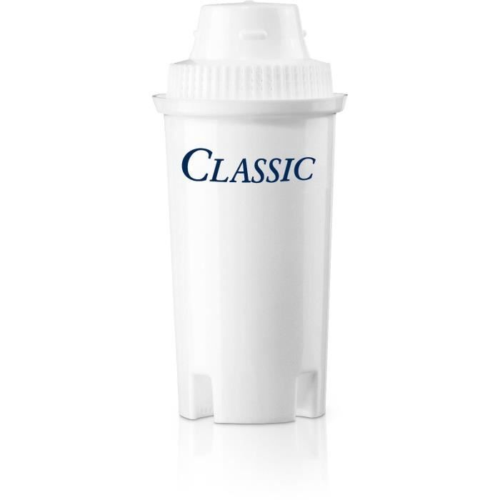 Cartouches filtrantes BRITA Classic - Pack de 3 - Réduction de tartre, chlore et impuretés - Blanc