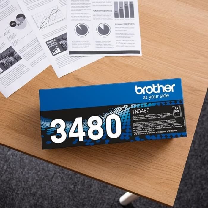 Cartouche de toner BROTHER TN3480 a rendement élevé - Noir