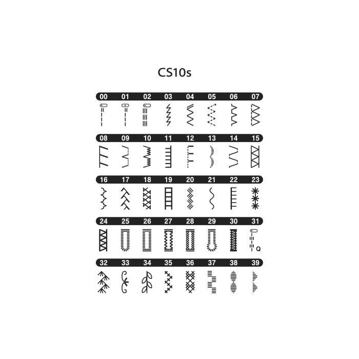 BROTHER - CS10s - Machine a coudre électronique - 40 points de couture - Systeme d'enfile-aiguille - Ecran LCD - Blanche